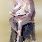 Watercolour painted figure sketch by Helen Davison