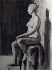 Charcoal figure drawing - Helen Davison