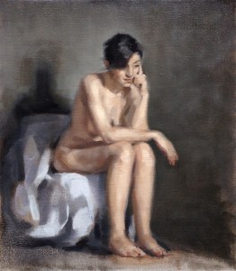 Seated Nude oil painting by Helen Davison