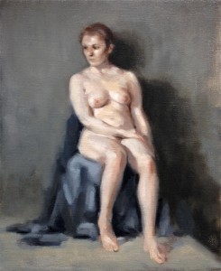 Seated Nude oil painting by Helen Davison