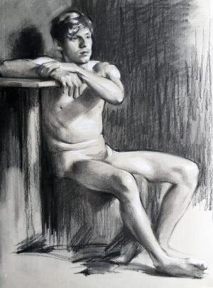 Charcoal figure drawing - Helen Davison